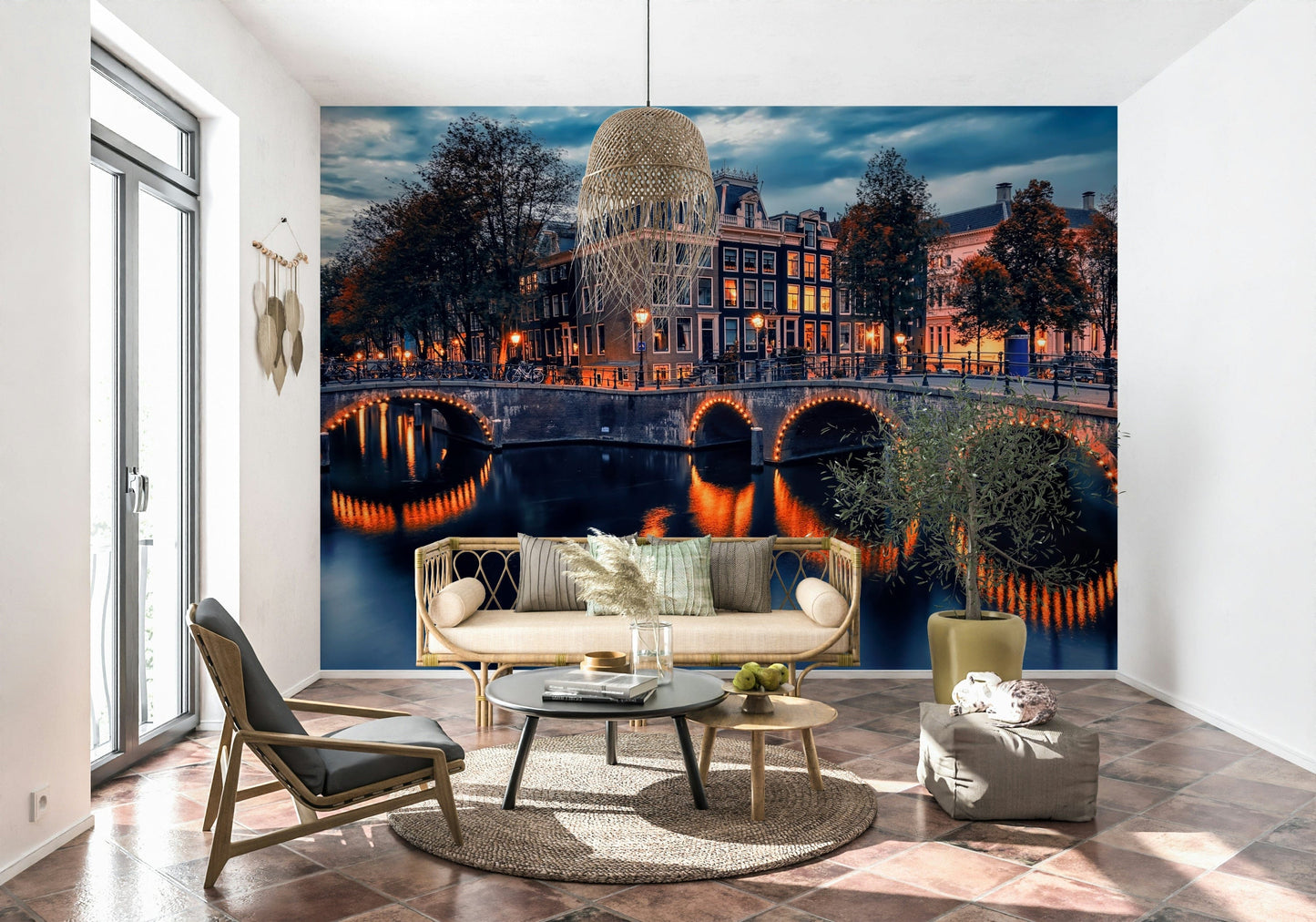 Amsterdam Nights evokes peaceful vibes on wallpaper murals.