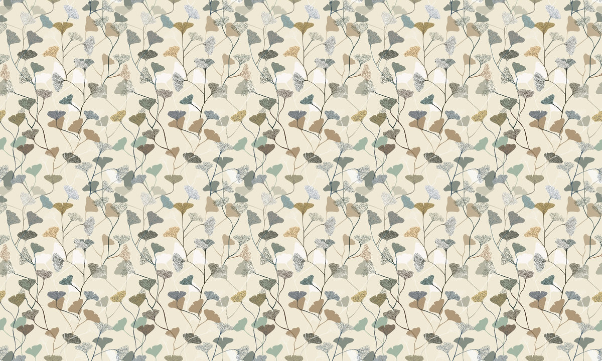 Ginkgo Leaves Pattern Wallpaper in your room
