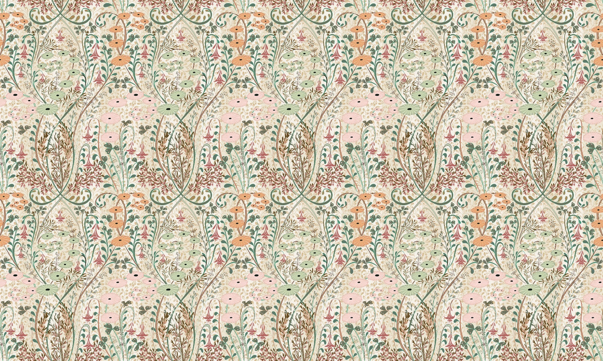 Enchanted Garden Aromatic Wallpaper in your room — zoomed