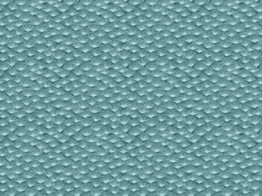 Tropisch groenblauw fanfare wallpaper in your room