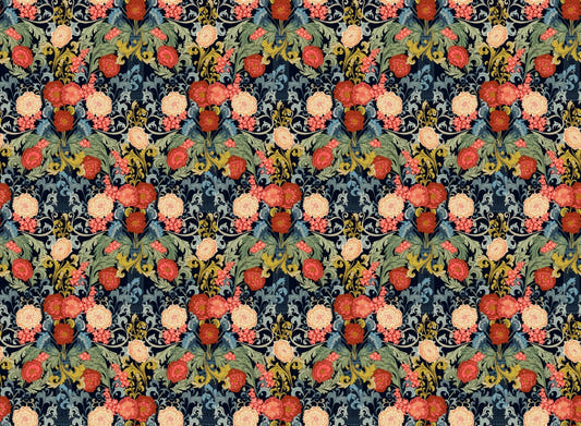 Carta da parati a mosaico rosa barocco