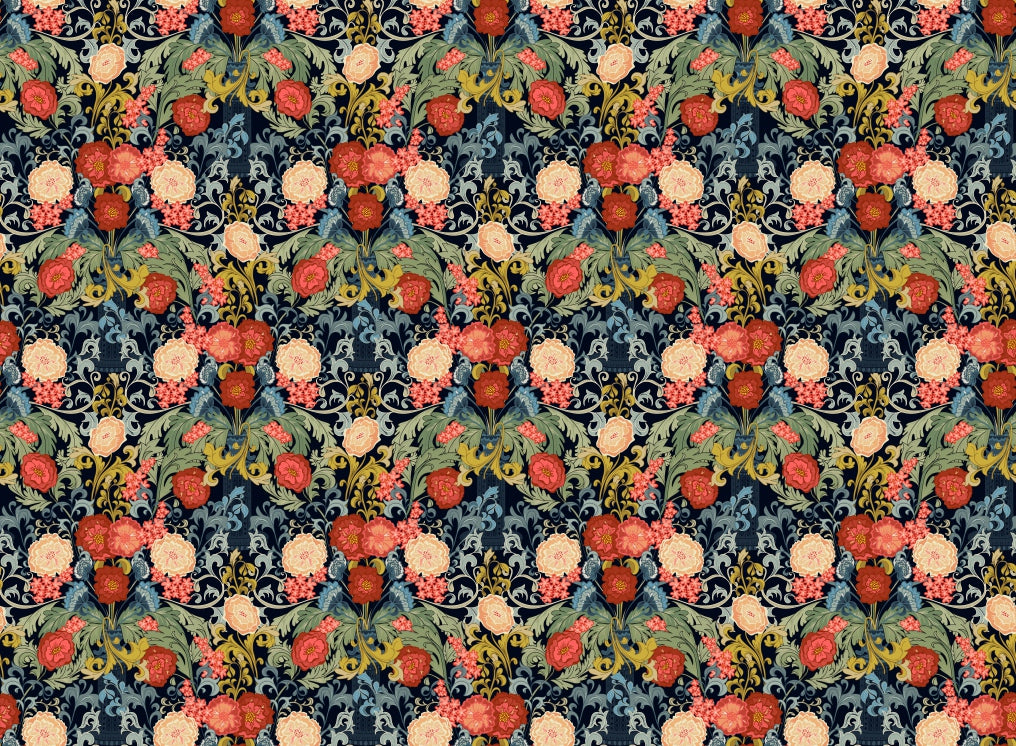 Papier peint en mosaïque rose baroque