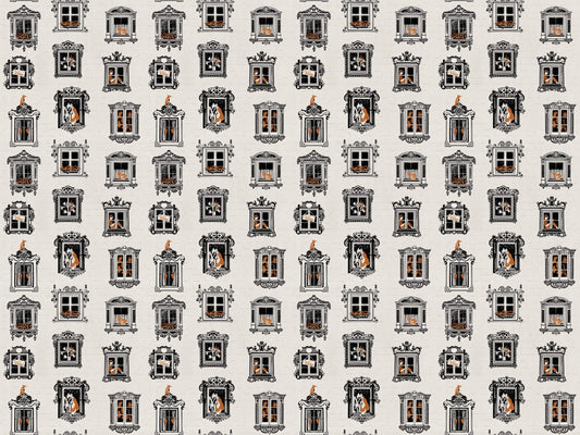 Charming feline-themed vintage wallpaper