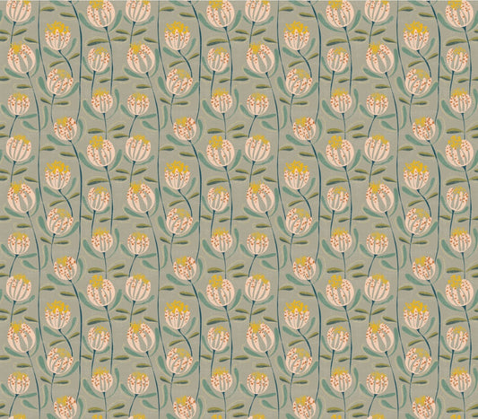 Blooming Elegance Earthy Skandi Wallpaper
