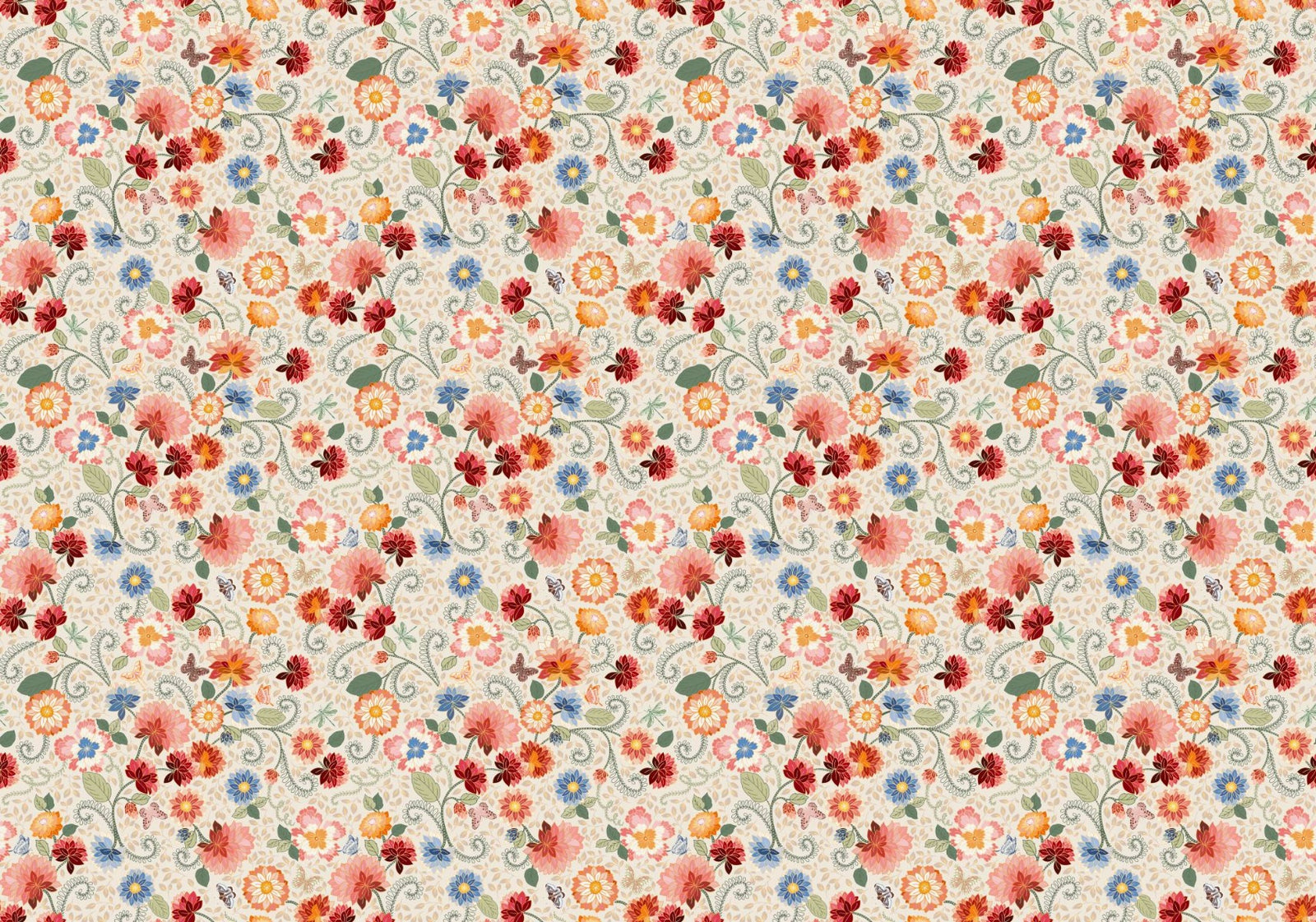 Reich verzierte Blumenmosaik -Tapete
