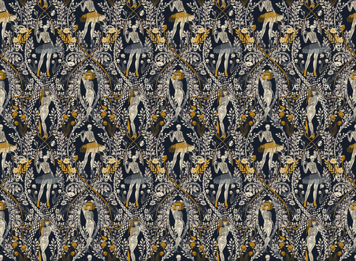 Midnight Masquerade Halloween Wallpaper in your room — zoomed