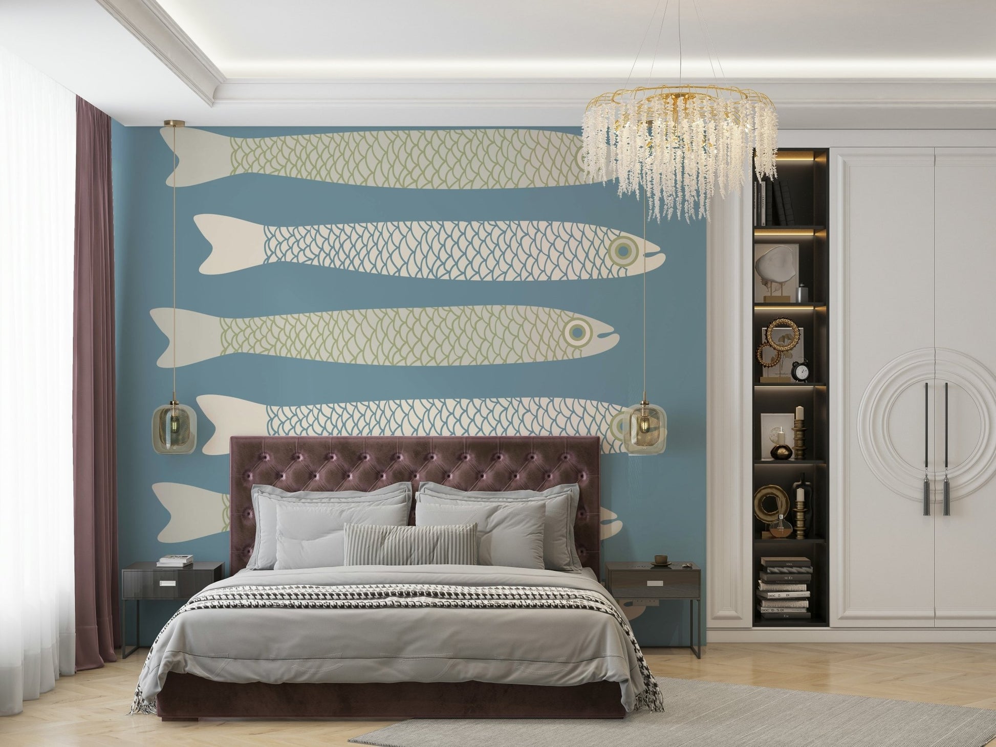 Anchovies retro mural wallpaper
