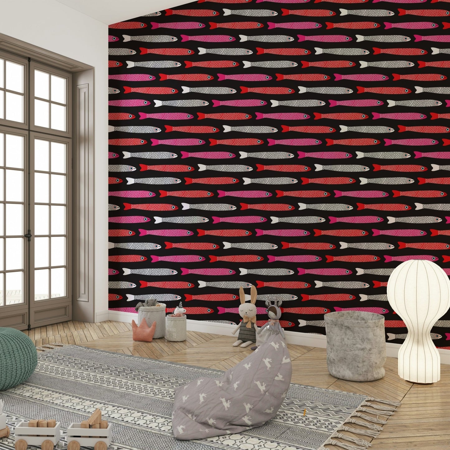 Playful kitchen wallpaper for walls
