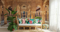 Islamic geometric patterns Andalusian Courtyard wallpaper for walls.