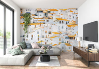 Close-up photo texture Andalusian Village architectural wall mural.