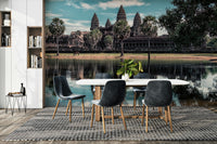 An artistic travel themed mural for home decor.

