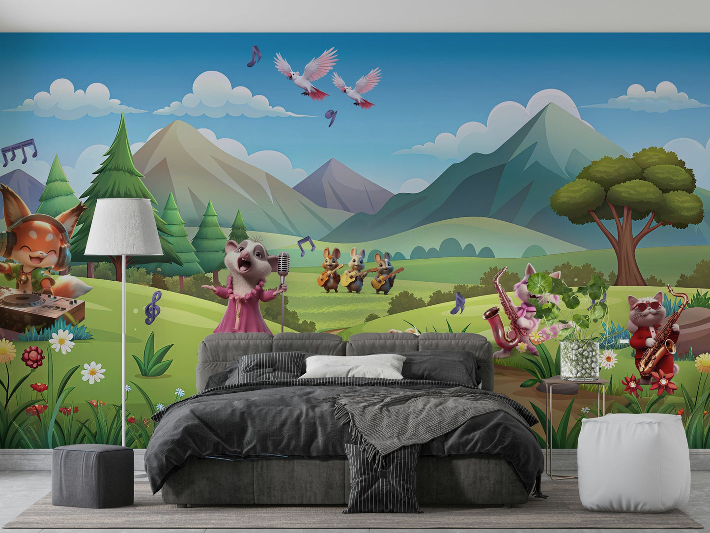 The image is suitable for a kids room or a playroom.

