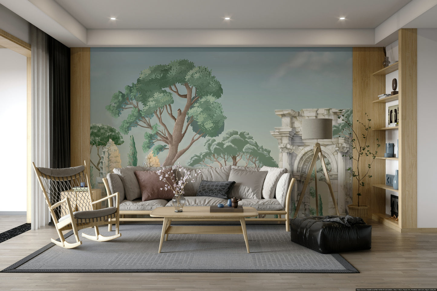 Antique Arch & Temple Wallpaper Mural