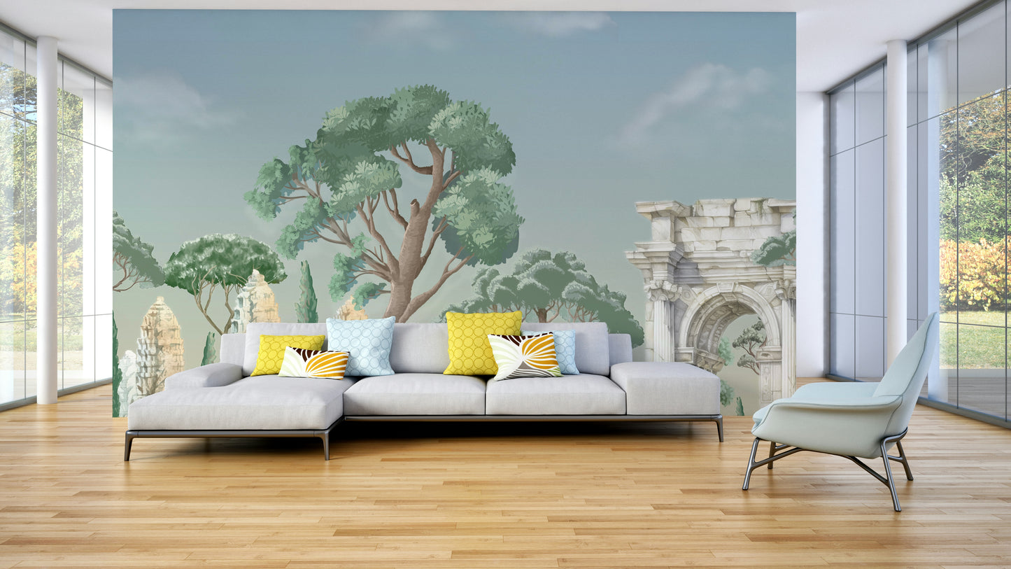 Antique Arch & Temple Wallpaper Mural
