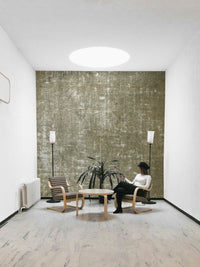 Muted green-brown mural wallpaper
