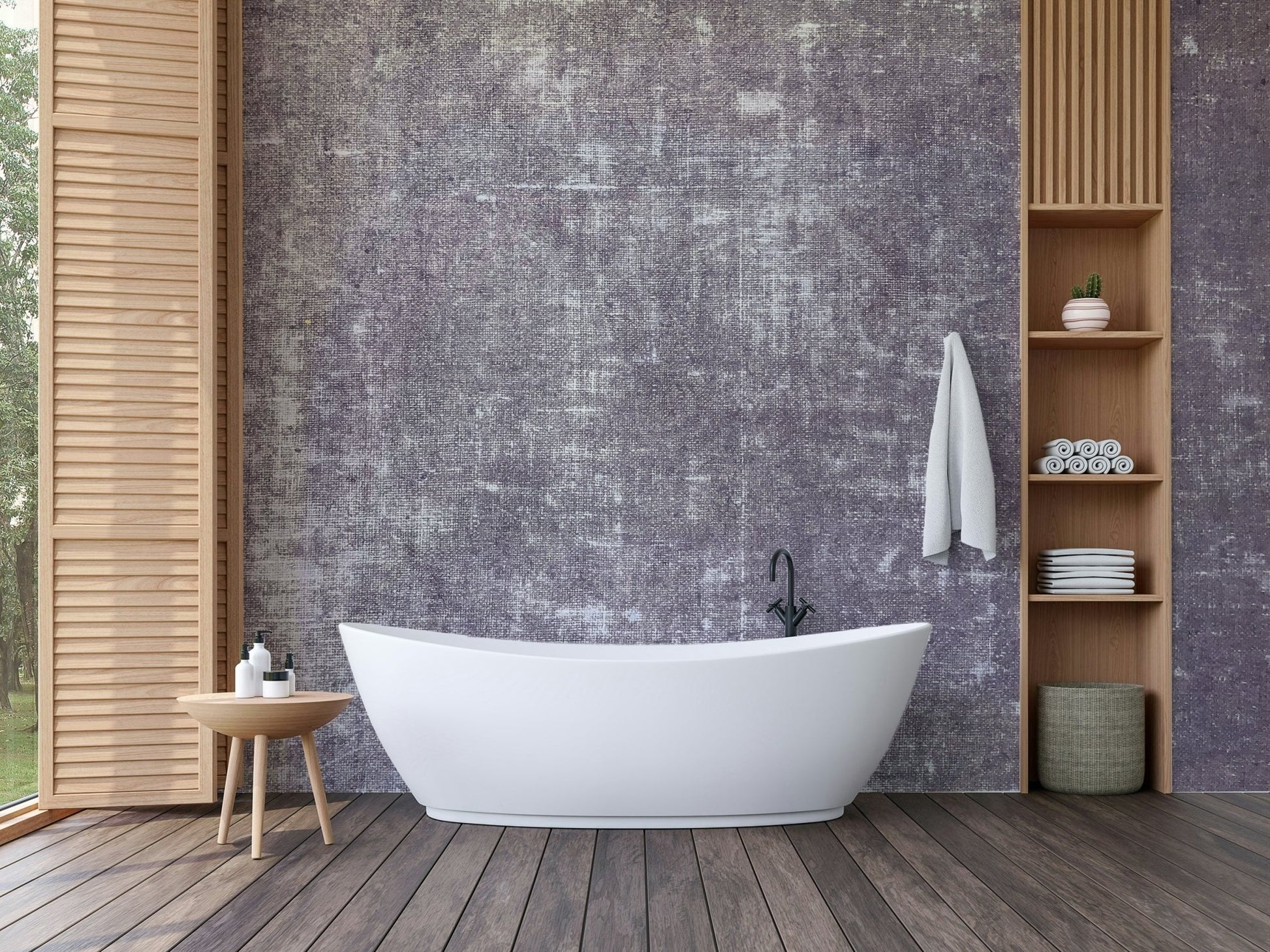 Timeless lilac linen-inspired wallpaper
