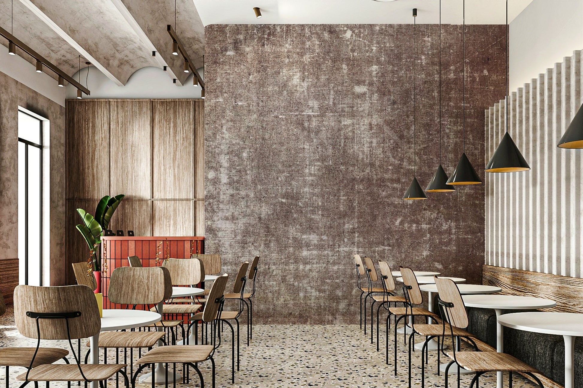 Soft textured wallpaper for interiors
