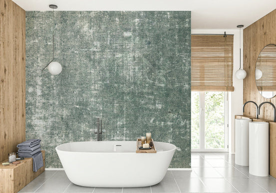 Antique linen teal mural wallpaper
