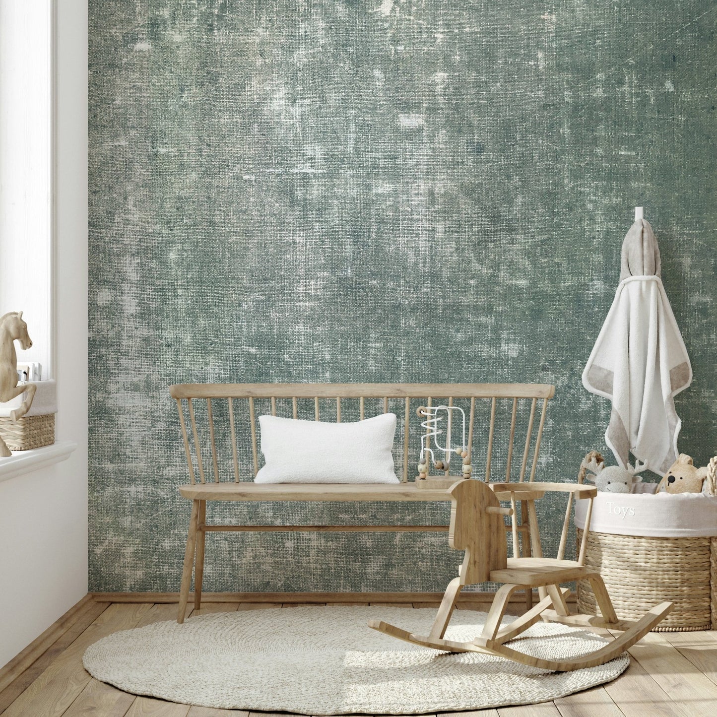 Distressed teal wallpaper for walls
