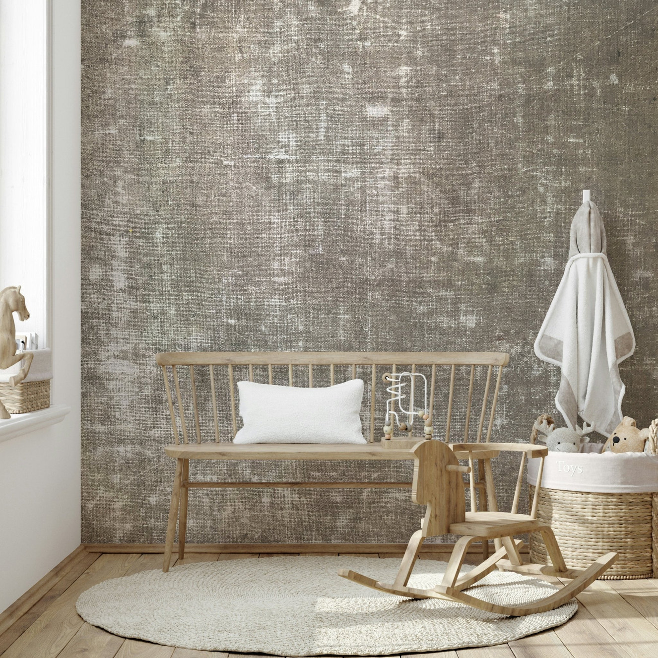 Soft rustic wallpaper for walls
