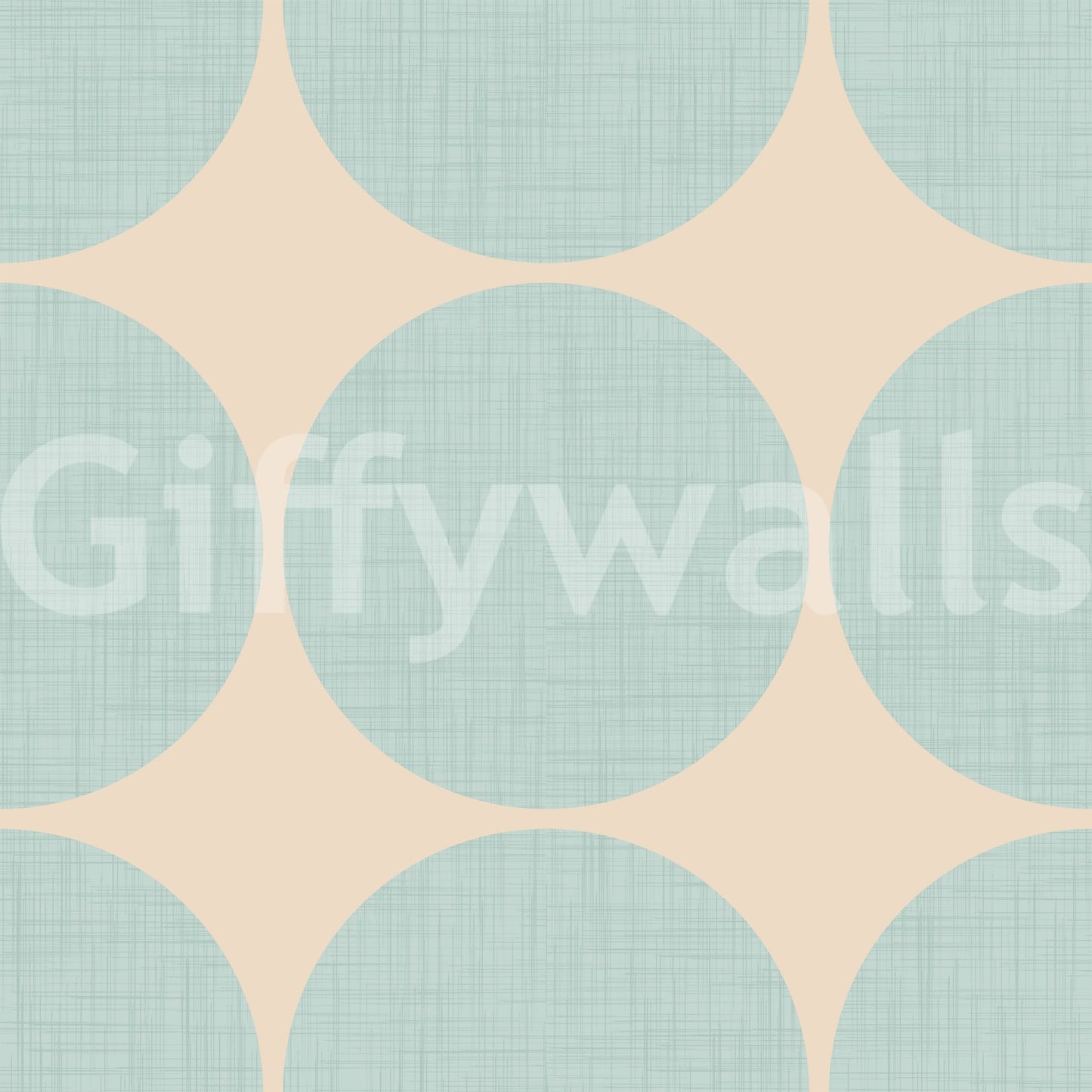 Graphic wallpaper design showcasing large aqua spheres in a structured grid layout