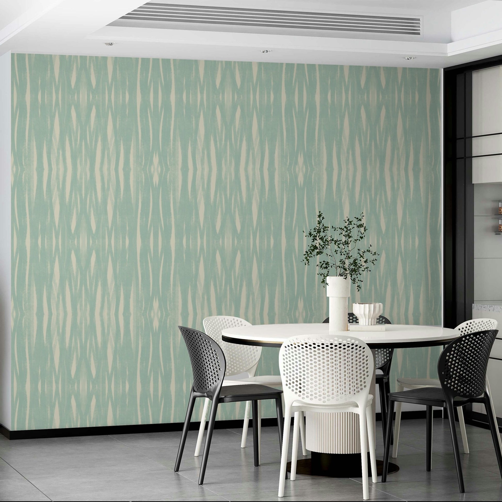 Soft blue Aqua Flow wallpaper for bedroom walls

