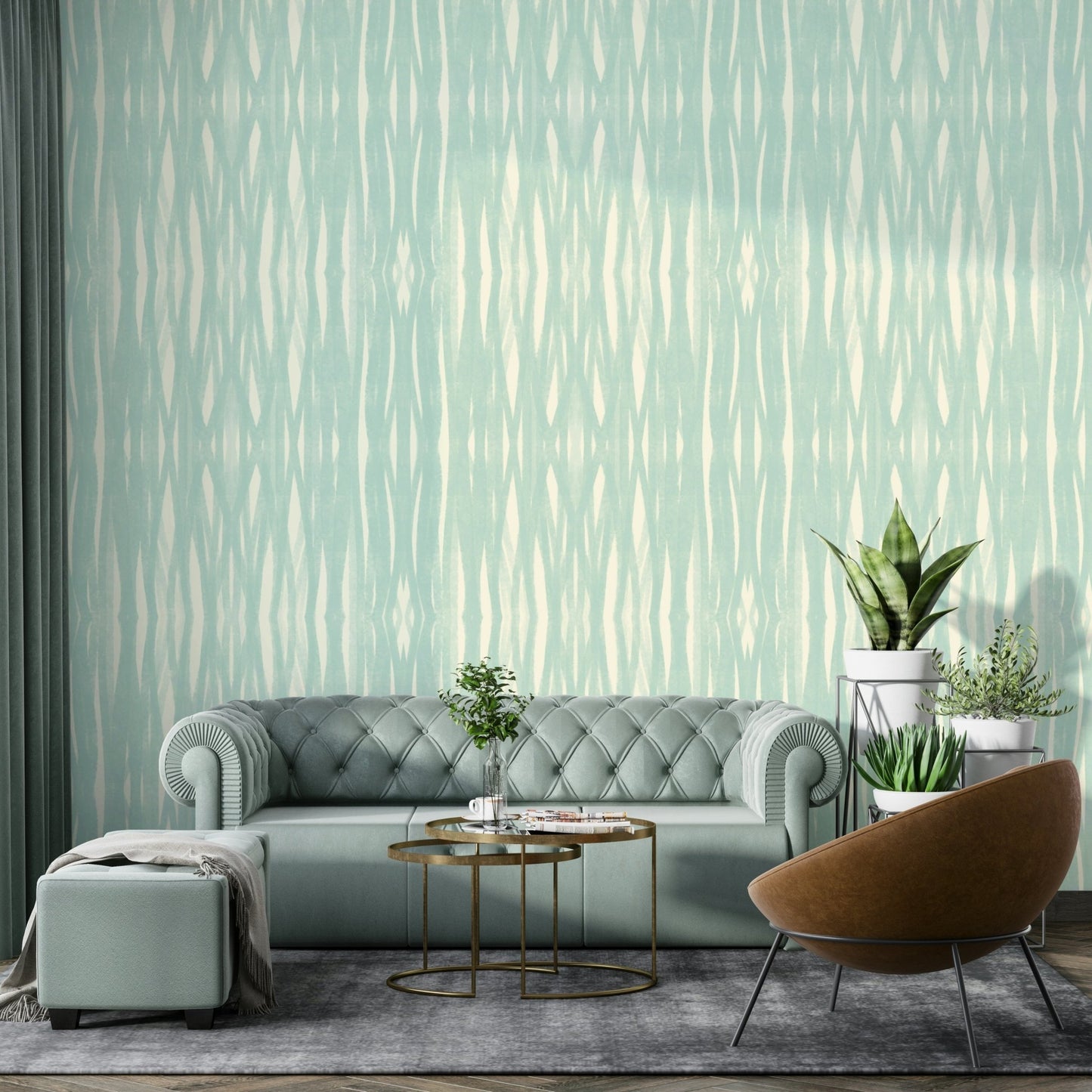 Relaxing Aqua Flow wallpaper for serene home spaces

