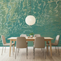 Undulating Aqua Waves wall art gentle aqua motion.