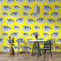Aquaria wall covering with aquatic abstract design

