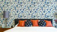 Aquatic summer floral wallpaper with vibrant blooms

