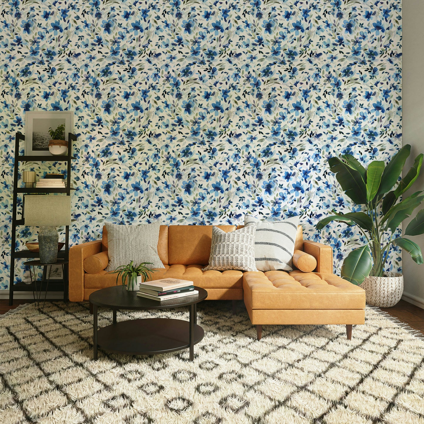 Aquatic flowers wallpaper with tropical flair

