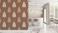 Arboreal Art wallpaper, elegant tree silhouette, inviting wall decor.