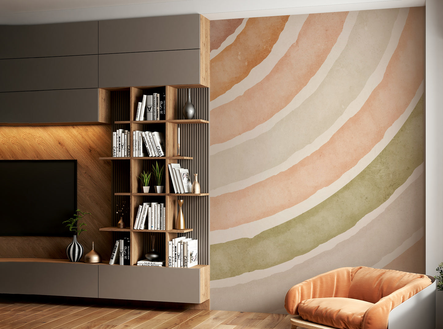 Minimal arch wallpaper for room

