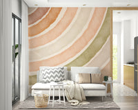 Arched watercolor mural wallpaper

