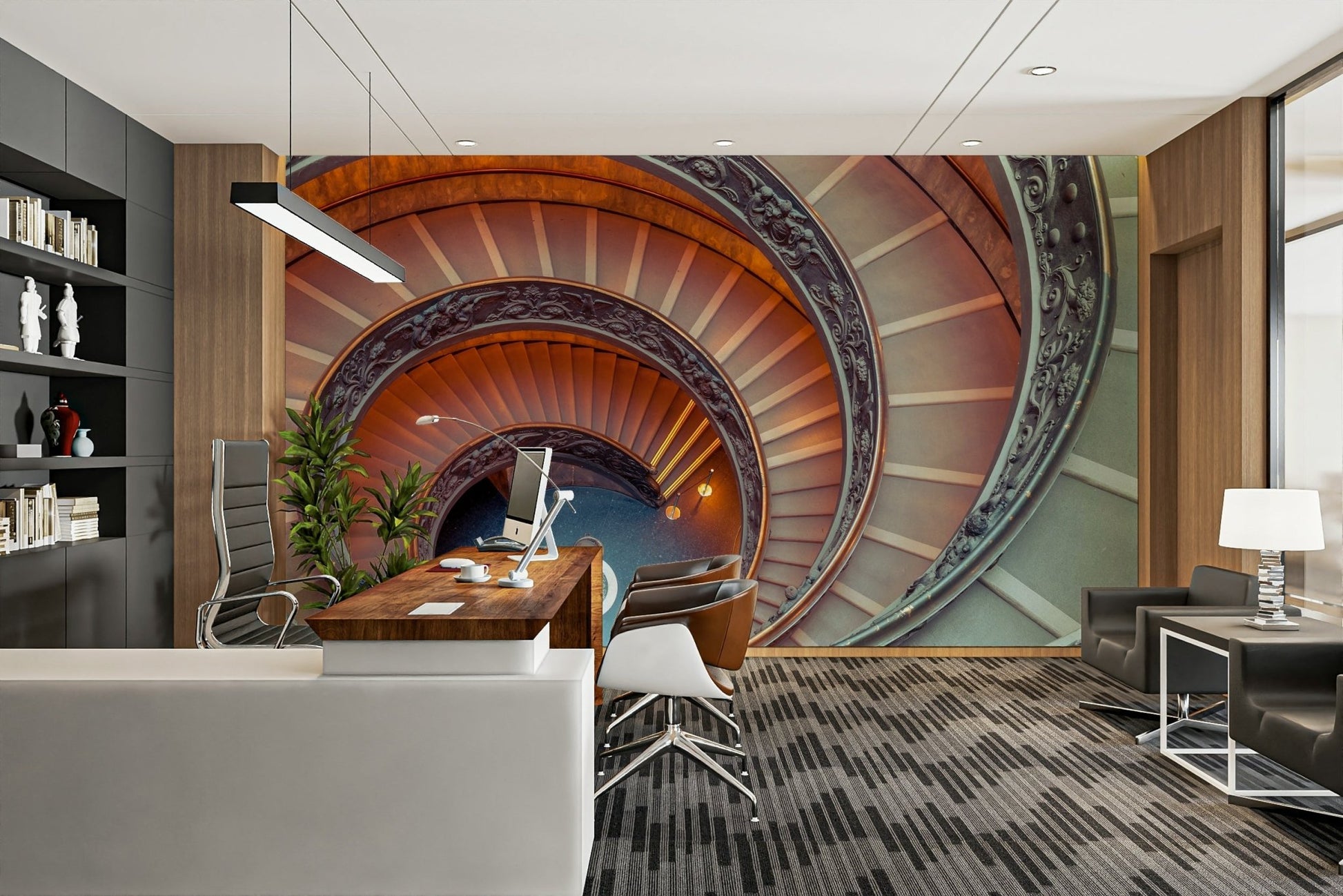 Soft light and form wall mural

