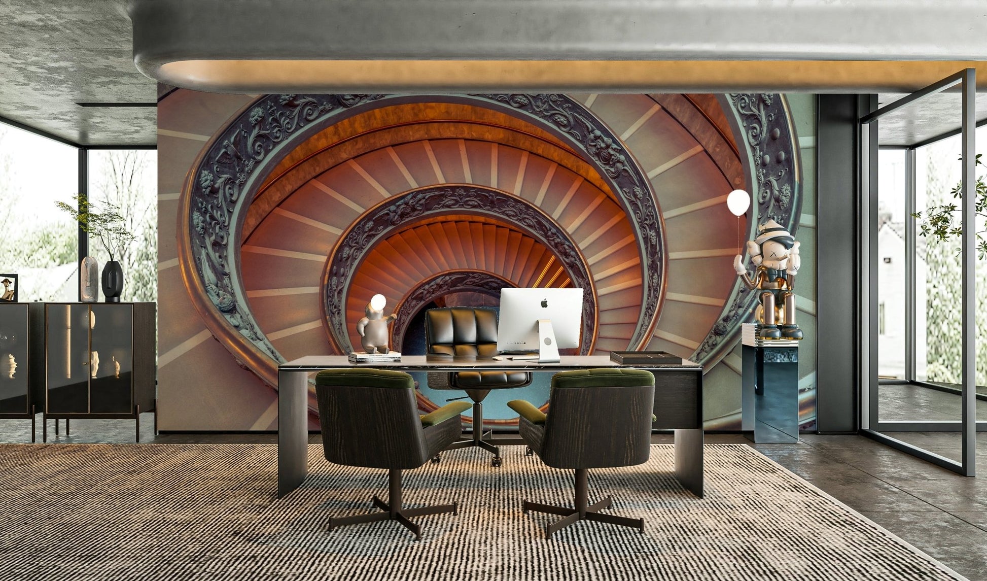 Calm structural mural wallpaper

