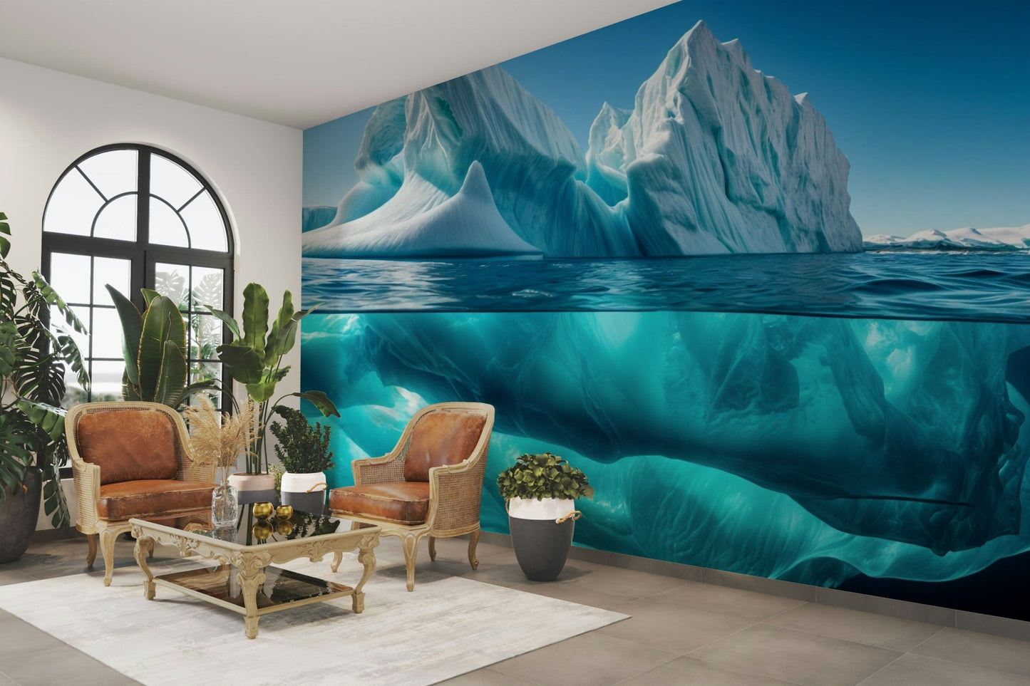 The image shows an artistic impression of a serene arctic scene.

