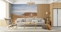 Barren landscape wallpaper for walls, dramatic sky, Arid Majesty Desert Landscape Design print.