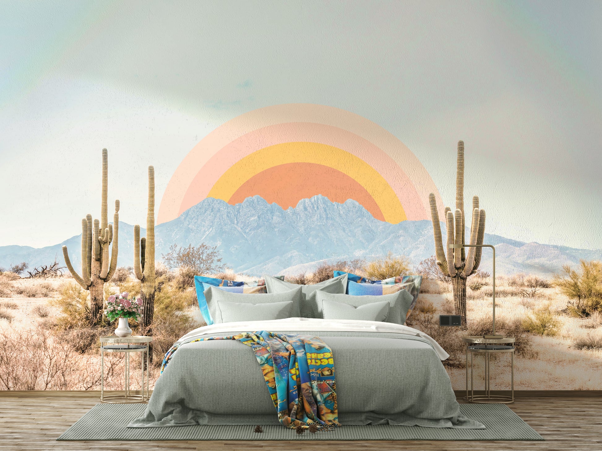 Sunrise wall art featuring Sonoran Desert colors

