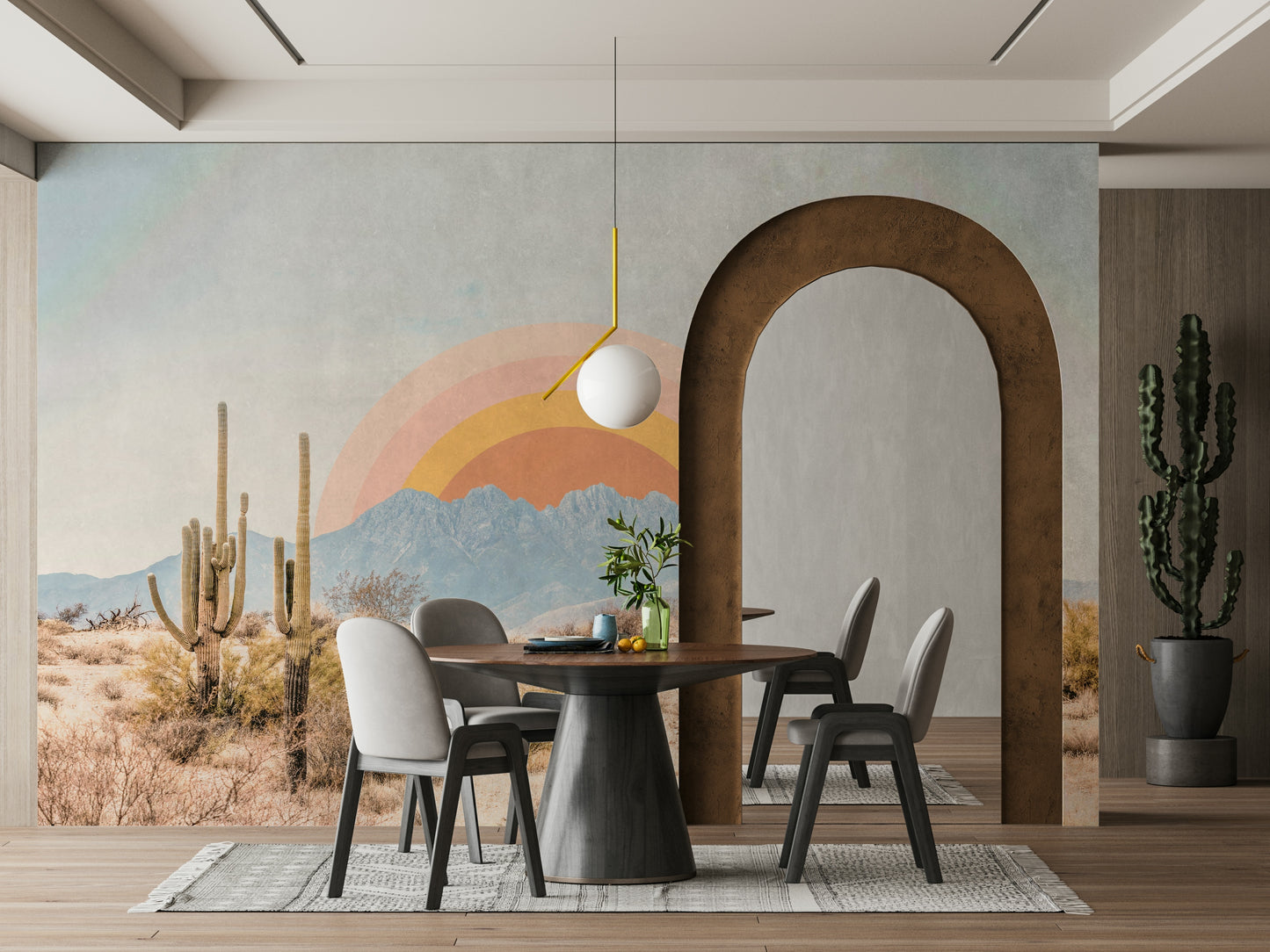 Scenic desert mural featuring Arizona sunrise


