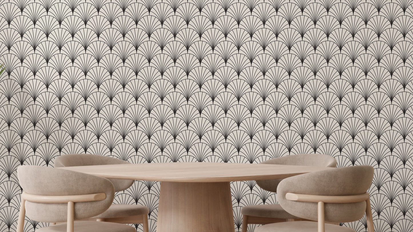 Elegant art deco black arch wallpaper
