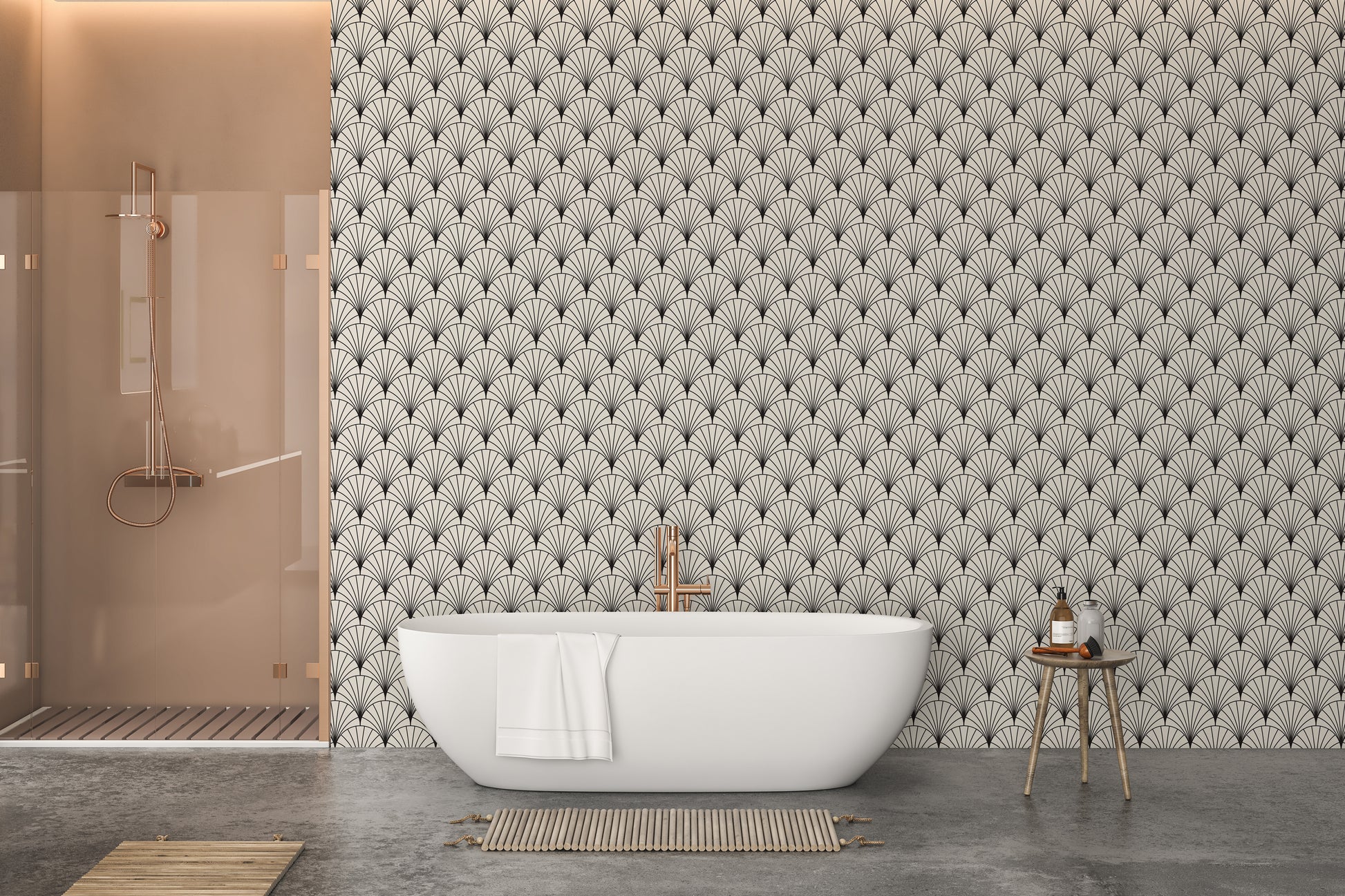 Black and white elegant arch wallpaper design
