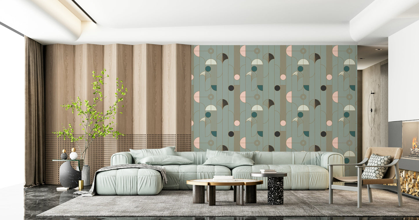 Art Deco Geometric Harmony Wallpaper⁠