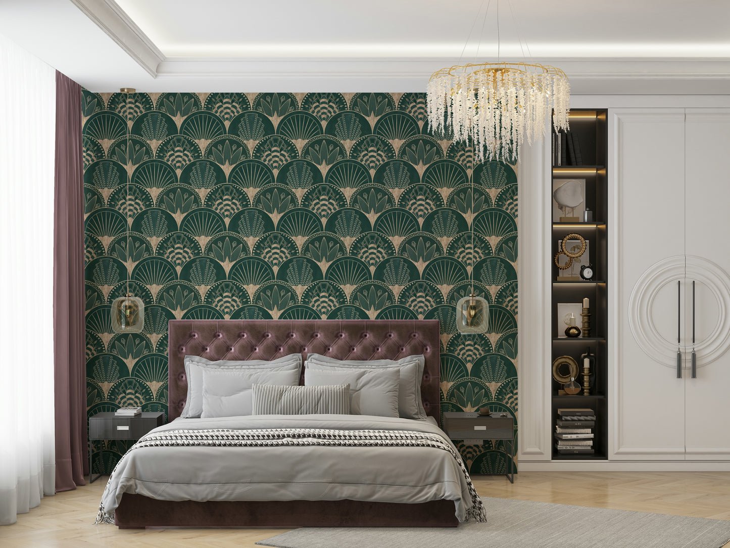 Glamorous Deco style wallpaper

