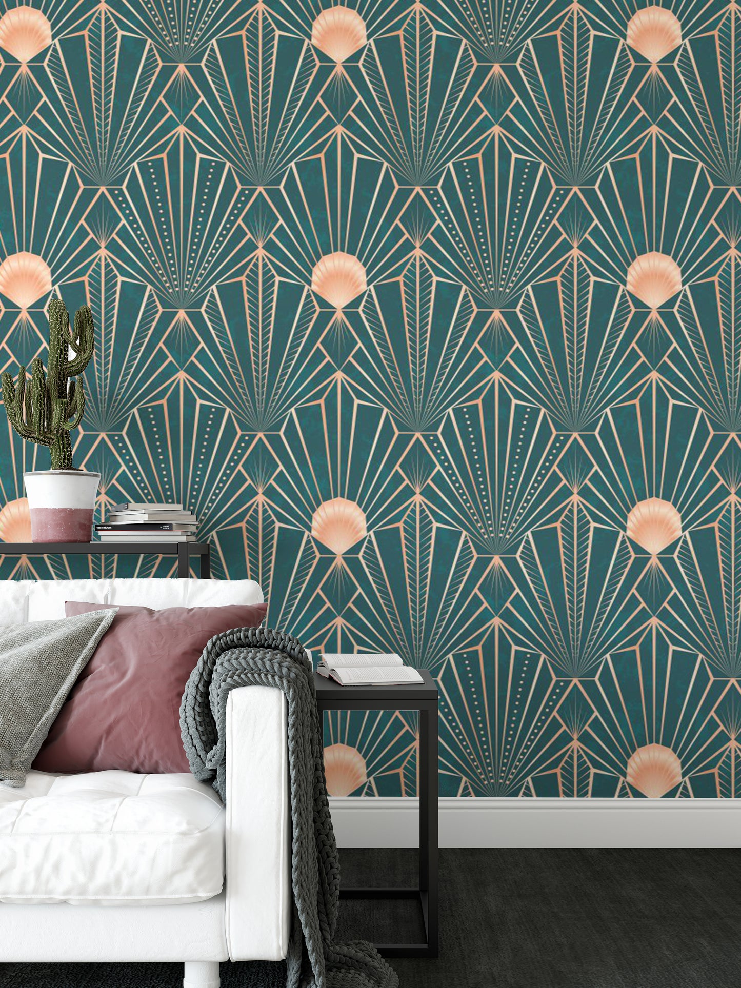 Art Deco Teal & Rose Gold Geometric - The New Twenties