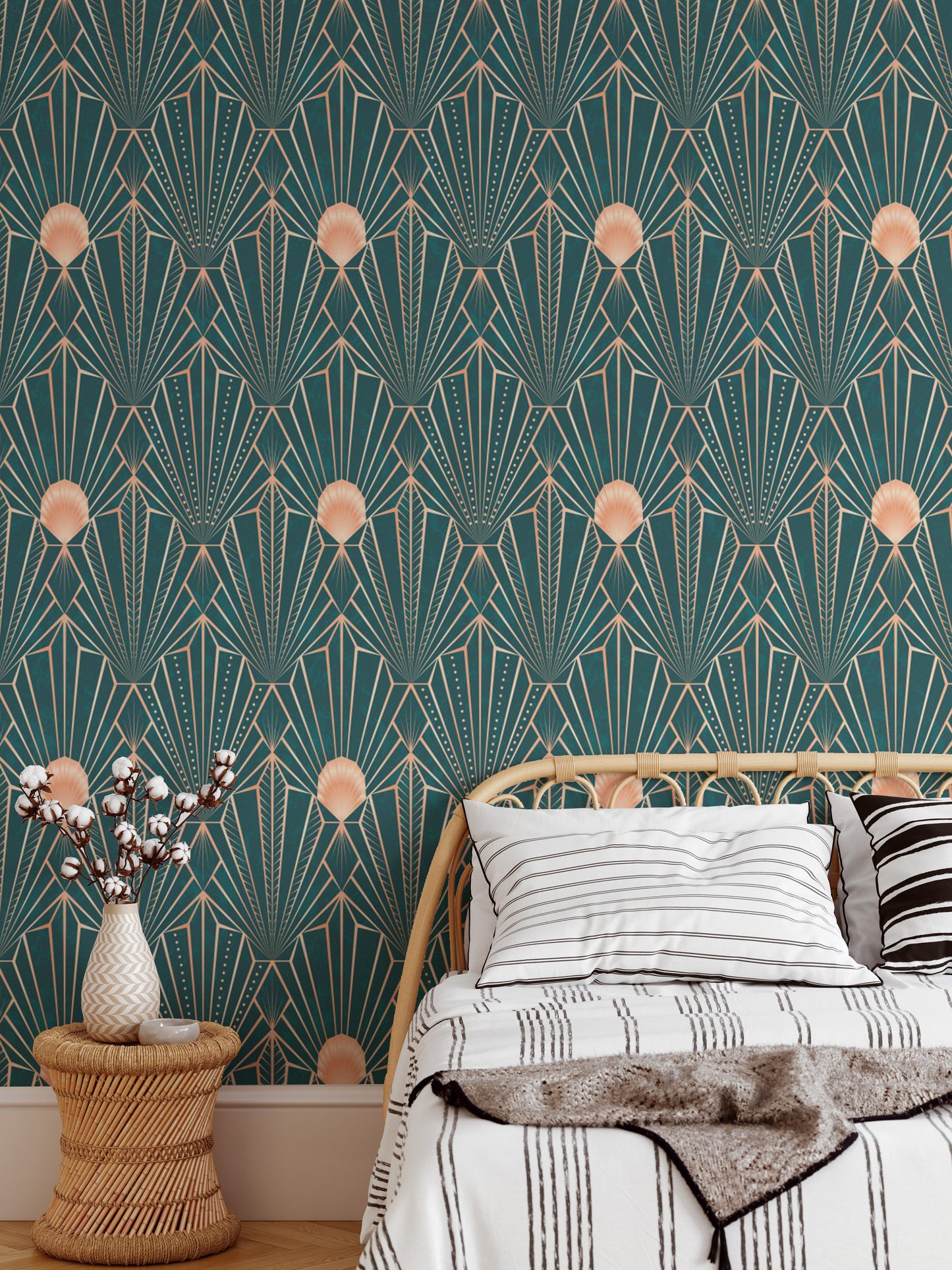 Art Deco Teal & Rose Gold Geometric - The New Twenties