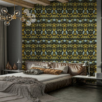 Sophisticated floral wallpaper with flowing patterns

