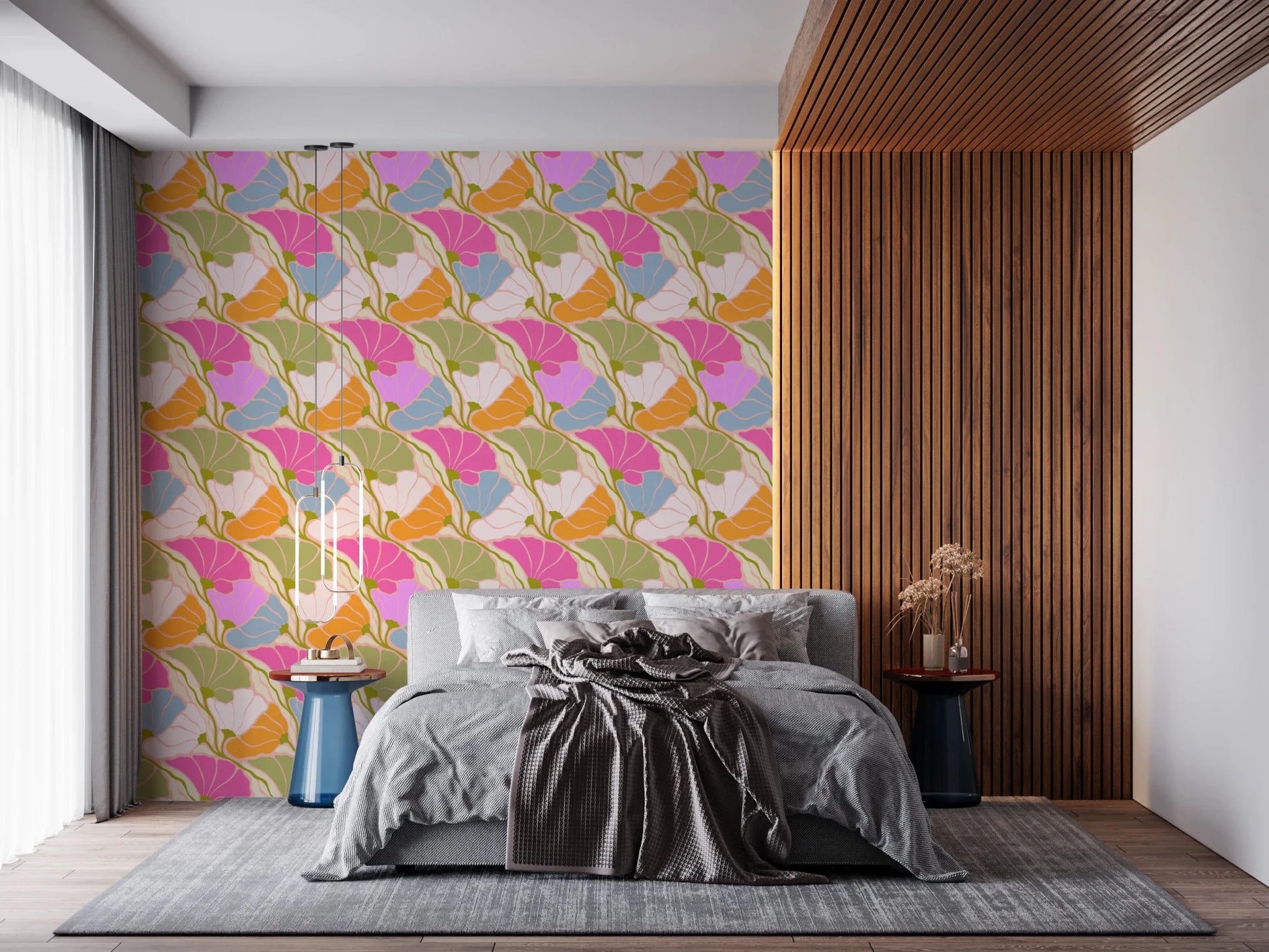 Art Nouveau Botanica Fan Flow - Bloom Burst Wallpaper⁠