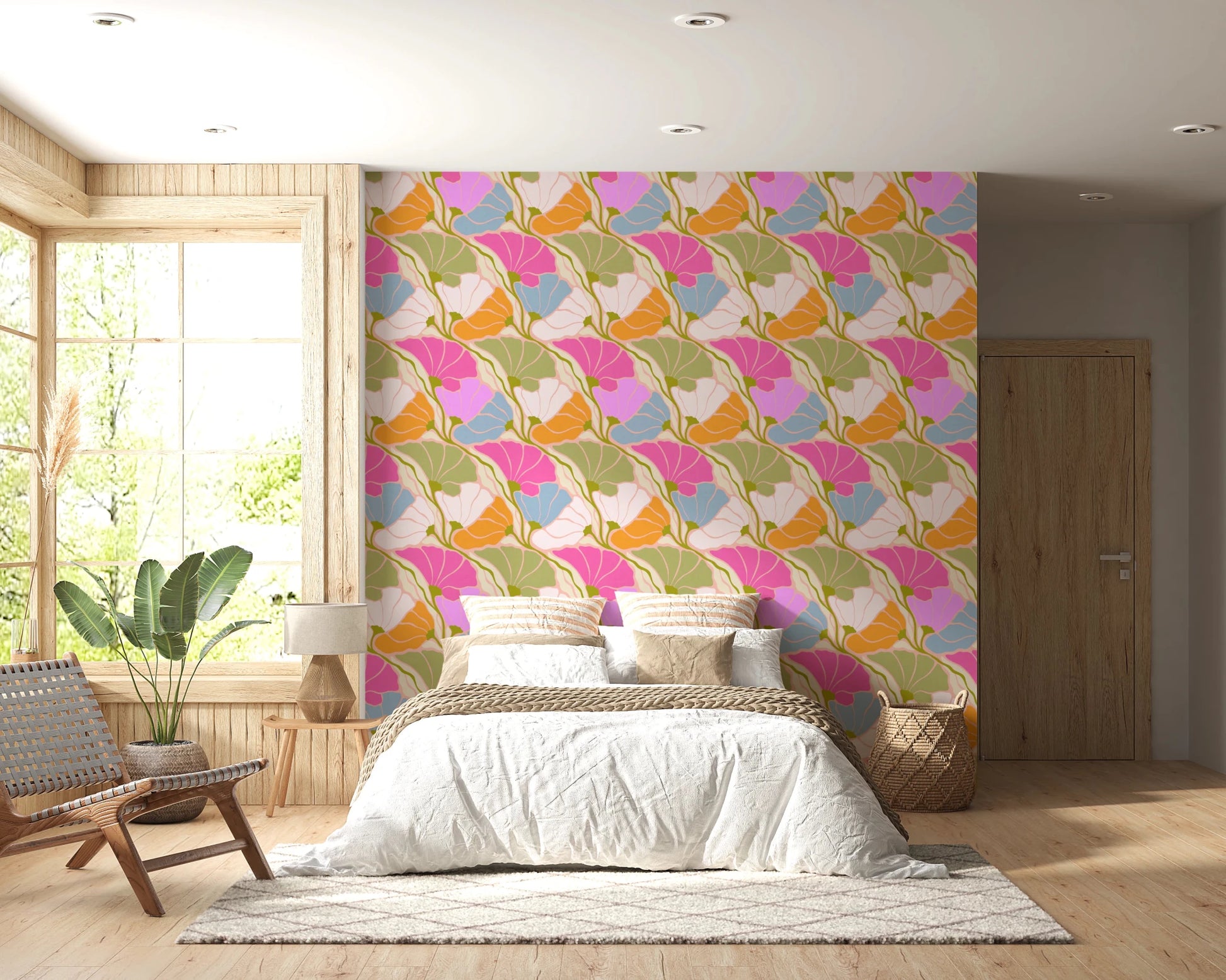 Art Nouveau Botanica Fan Flow - Bloom Burst Wallpaper⁠