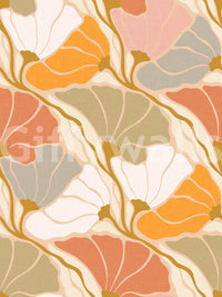 Art Nouveau Botanica Fan Flow - Cosy Blooms Wallpaper⁠